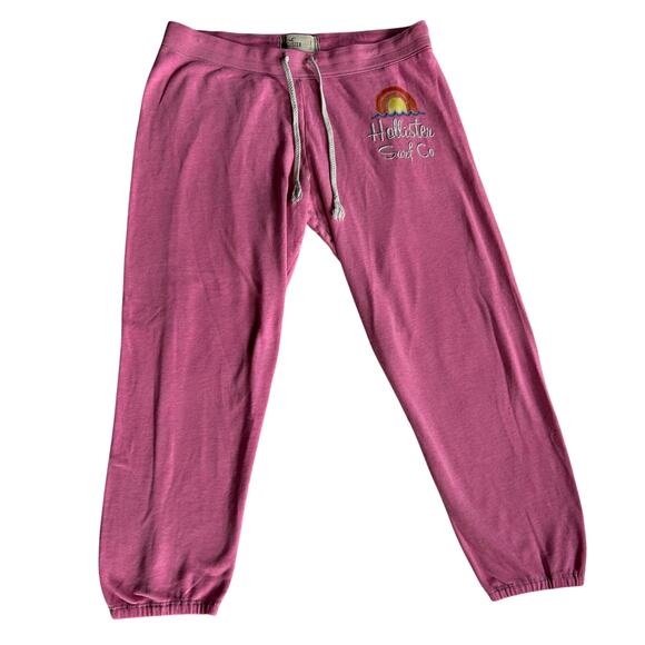 Hollister Pants - Vintage Hollister jogging sweatpants pink embroidered lounge Y2K Athletic Lg